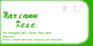 mariann kese business card